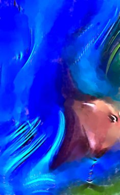 Soyut arkaplanda pürüzlü fırça darbeleri. Fırça boyası. Renkli boya darbeleri. Eşsiz duvar sanatı. Tuvaldeki modern sanat. Renkli çağdaş sanat eserleri. 