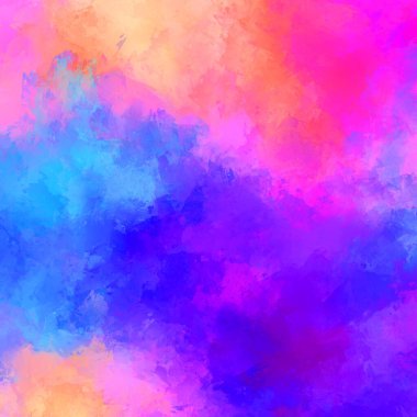 Canlı fırça darbeleriyle boyanmış. Renkli desenli resim. Fırçalanmış duvar kağıdını boya.