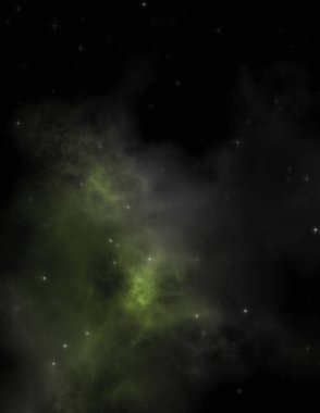 Galaksi uzayındaki yıldız alanı renkli nebula ile. Uzayın derinliklerinin bilim kurgu geçmişi. Ruhsal duvar kağıdı.