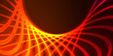 Işık dalgalarının neon renkli soyut tasarımı. Dijital arka plan ve neon ışığı parlama efekti. Parlak ışınlar duvar kağıdı.