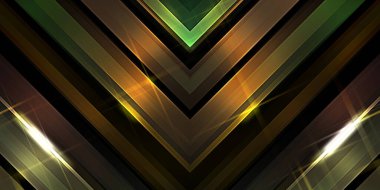 Soyut parlayan geometrik ışıklar arka planda. Fraktal simetrik grafik çizimi. Parıldayan ve parıldayan çubukları kesiştir.