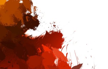 Duvar sanatı Eşsiz ve yaratıcı illüstrasyon. Fırça darbesi ile boyanmış. Renkli fırça darbelerinin soyut arkaplanı. Fırçalanmış canlı duvar kâğıdı. Boyalı sanatsal yaratım.