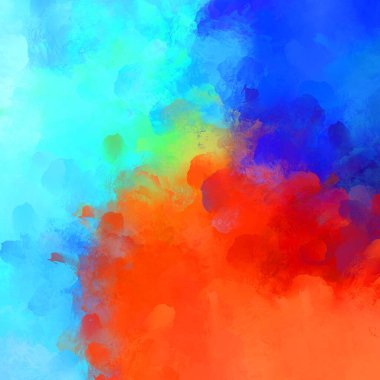 Canlı fırça darbeleriyle boyanmış. Renkli desenli resim. Fırçalanmış duvar kağıdını boya.