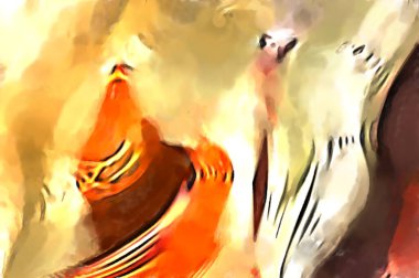 Soyut arkaplanda pürüzlü fırça darbeleri. Fırça boyası. Renkli boya darbeleri. Eşsiz duvar sanatı. Tuvaldeki modern sanat. Renkli çağdaş sanat eserleri. 