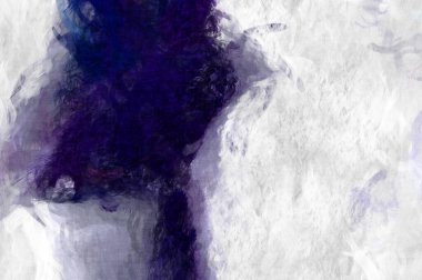 Soyut arkaplanda pürüzlü fırça darbeleri. Fırça boyası. Renkli boya darbeleri. Eşsiz duvar sanatı. Tuvaldeki modern sanat. Renkli çağdaş sanat eserleri. 