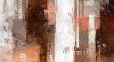 Soyut arkaplanda pürüzlü fırça darbeleri. Fırça boyası. Renkli boya darbeleri. Eşsiz duvar sanatı. Tuvaldeki modern sanat. Renkli çağdaş sanat eserleri. 