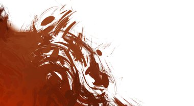 Taranmış Boyalı Soyut Arkaplan. Vahşi kaotik fırça darbeleri. Boya darbeleri. 2D İllüstrasyon. Fırça darbeli resim. 