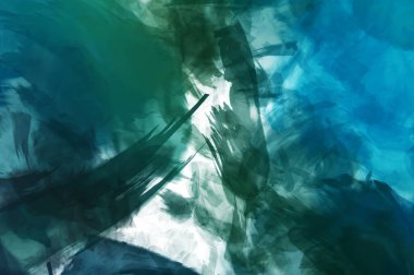 Sanatsal soyut arkaplan. Doku boyalı duvar kağıdı. Boya darbeleriyle yaratıcı bir illüstrasyon. Fırça desenli resim.