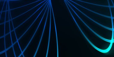 Işık dalgalarının neon renkli soyut tasarımı. Dijital arka plan ve neon ışığı parlama efekti. Parlak ışınlar duvar kağıdı.