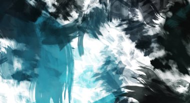 Sanatsal soyut arkaplan. Doku boyalı duvar kağıdı. Boya darbeleriyle yaratıcı bir illüstrasyon. Fırça desenli resim.