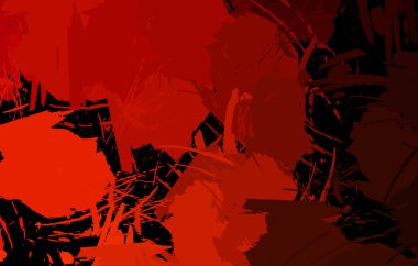 Vahşi fırça darbeleriyle yaratıcı soyut resim. Artistik fırça darbeleriyle donatılmış. Renkli ve canlı bir tasvir. Boyalı sanat.