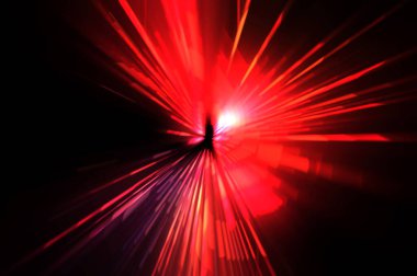 Fütürist mercek patlaması. Parlayan parçacıkları ve çizgileri olan ışık patlaması yıldızı. Güzel soyut ışın arkaplanı.