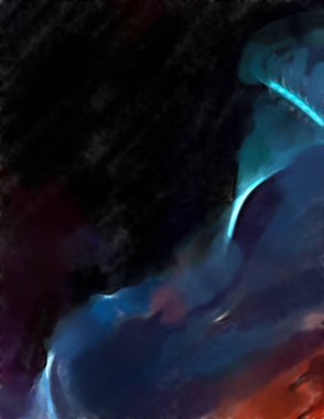 Soyut arkaplanda pürüzlü fırça darbeleri. Fırça boyası. Renkli boya darbeleri. Eşsiz duvar sanatı. Tuvaldeki modern sanat. Renkli çağdaş sanat eserleri. 