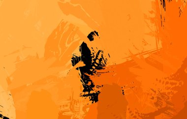 Sanatsal soyut arkaplan. Doku boyalı duvar kağıdı. Boya darbeleriyle yaratıcı bir illüstrasyon. Fırça desenli resim.