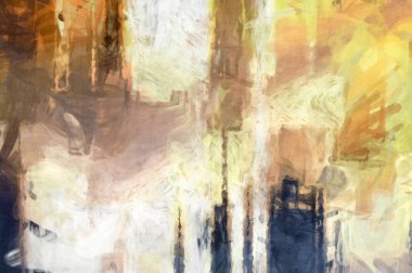 Soyut arkaplanda pürüzlü fırça darbeleri. Fırça boyası. Renkli boya darbeleri. Eşsiz duvar sanatı. Tuvaldeki modern sanat. Renkli çağdaş sanat eserleri. 