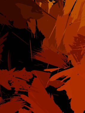 Vahşi fırça darbeleriyle yaratıcı soyut resim. Artistik fırça darbeleriyle donatılmış. Renkli ve canlı bir tasvir. Boyalı sanat.