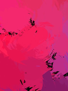 Duvar sanatı Eşsiz ve yaratıcı illüstrasyon. Fırça darbesi ile boyanmış. Renkli fırça darbelerinin soyut arkaplanı. Fırçalanmış canlı duvar kâğıdı. Boyalı sanatsal yaratım.