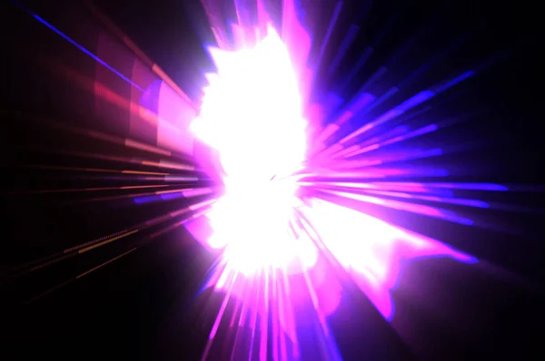 Une Fusée Éclairante Futuriste Étoile Explosion Lumineuse Avec Des Particules — Photo