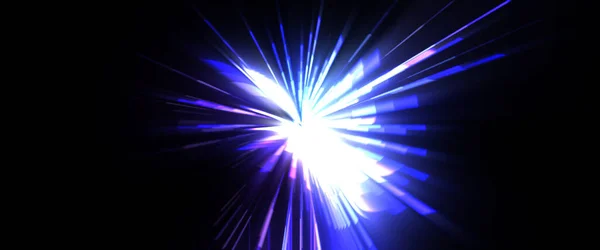 Une Fusée Éclairante Futuriste Étoile Explosion Lumineuse Avec Des Particules — Photo