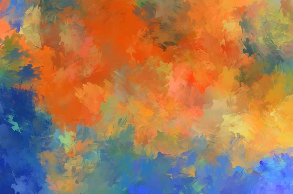 Abstract background of colorful brush strokes. Brushed vibrant wallpaper. Painted artistic creation. Unique and creative illustration.