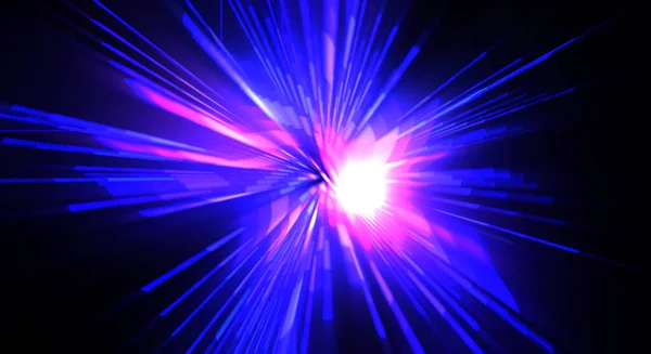 Futuristic Lens Flare Light Explosion Star Glowing Particles Lines Beautiful — Stock Photo, Image
