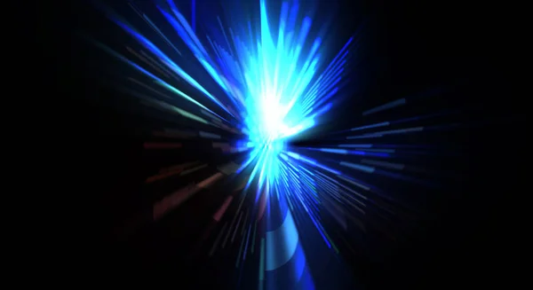 Une Fusée Éclairante Futuriste Étoile Explosion Lumineuse Avec Des Particules — Photo