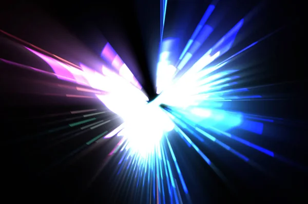 Futuristic Lens Flare Light Explosion Star Glowing Particles Lines Beautiful — Stock Photo, Image