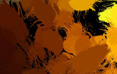 Vahşi fırça darbeleriyle yaratıcı soyut resim. Artistik fırça darbeleriyle donatılmış. Renkli ve canlı bir tasvir. Boyalı sanat.