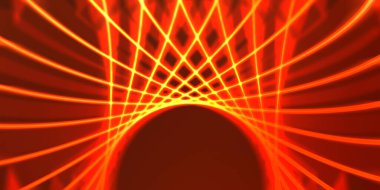 Işık dalgalarının neon renkli soyut tasarımı. Dijital arka plan ve neon ışığı parlama efekti. Parlak ışınlar duvar kağıdı.