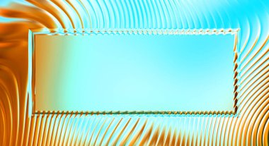 Soyut çerçeveli arkaplan. Renkli, canlı, dalgalı bir duvar kağıdı. Merkezi çerçeveli yaratıcı grafik 2d çizim. Dinamik şekilli modaya uygun sıvı örtüsü.