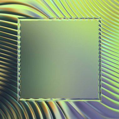 Soyut çerçeveli arkaplan. Renkli, canlı, dalgalı bir duvar kağıdı. Merkezi çerçeveli yaratıcı grafik 2d çizim. Dinamik şekilli modaya uygun sıvı örtüsü.