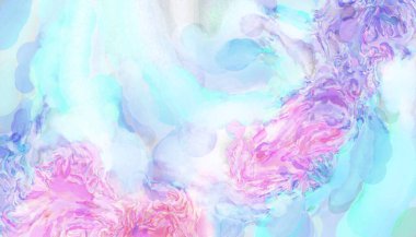 Yumuşak suluboya duvar kağıdı. Hafifçe fırçalanmış renkleri olan sanatsal bir resim. Pastel renkler arkaplana dokunmuş. Soyut duvar sanatı..