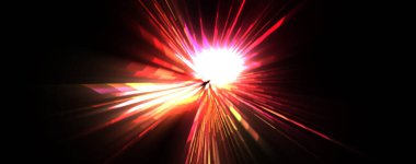 Fütürist mercek patlaması. Parlayan parçacıkları ve çizgileri olan ışık patlaması yıldızı. Güzel soyut ışın arkaplanı.