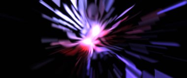 Işık parçacık izleri. Parlayan parçacıkları ve çizgileri olan ışık patlaması yıldızı. Güzel hareketli soyut ışın arkaplanı.