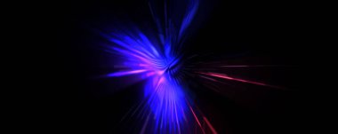 Fütürist mercek patlaması. Parlayan parçacıkları ve çizgileri olan ışık patlaması yıldızı. Güzel soyut ışın arkaplanı.