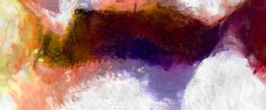 Soyut arkaplanda pürüzlü fırça darbeleri. Fırça boyası. Renkli boya darbeleri. Eşsiz duvar sanatı. Tuvaldeki modern sanat. Renkli çağdaş sanat eserleri. 