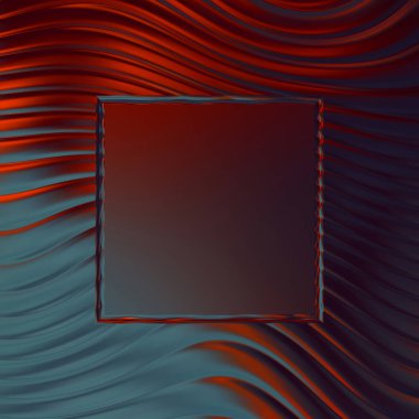 Soyut çerçeveli arkaplan. Renkli, canlı, dalgalı bir duvar kağıdı. Merkezi çerçeveli yaratıcı grafik 2d çizim. Dinamik şekilli modaya uygun sıvı örtüsü.