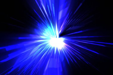 Fütürist mercek patlaması. Parlayan parçacıkları ve çizgileri olan ışık patlaması yıldızı. Güzel soyut ışın arkaplanı.