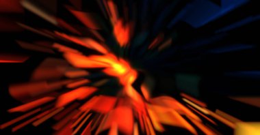 Işık parçacık izleri. Parlayan parçacıkları ve çizgileri olan ışık patlaması yıldızı. Güzel hareketli soyut ışın arkaplanı.