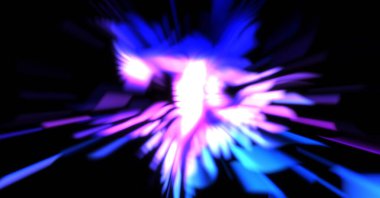 Işık parçacık izleri. Parlayan parçacıkları ve çizgileri olan ışık patlaması yıldızı. Güzel hareketli soyut ışın arkaplanı.