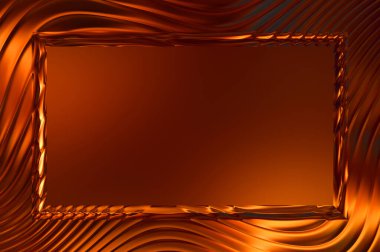 Soyut çerçeveli arkaplan. Renkli, canlı, dalgalı bir duvar kağıdı. Merkezi çerçeveli yaratıcı grafik 2d çizim. Dinamik şekilli modaya uygun sıvı örtüsü.