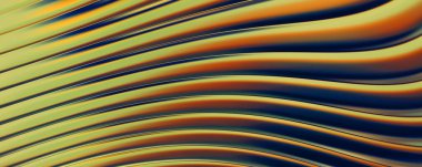 Soyut arkaplan. Renkli dalgalı yansıtıcı duvar kağıdı. Duvar kağıdı, afiş, arkaplan, kart, kitap kapağı veya web sitesi için grafiksel resimleme.