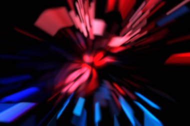 Işık parçacık izleri. Parlayan parçacıkları ve çizgileri olan ışık patlaması yıldızı. Güzel hareketli soyut ışın arkaplanı.