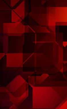 Renkli ve canlı geometrik şekiller katmanları var. Bir teknoloji planının dijital illüstrasyonu. Gelecekçi tasarım şablonu.