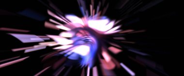 Işık parçacık izleri. Parlayan parçacıkları ve çizgileri olan ışık patlaması yıldızı. Güzel hareketli soyut ışın arkaplanı.