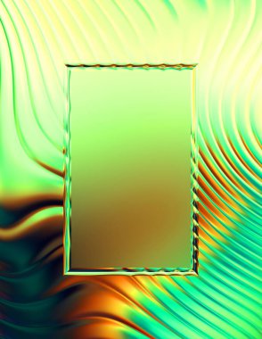 Soyut çerçeveli arkaplan. Renkli, canlı, dalgalı bir duvar kağıdı. Merkezi çerçeveli yaratıcı grafik 2d çizim. Dinamik şekilli modaya uygun sıvı örtüsü.