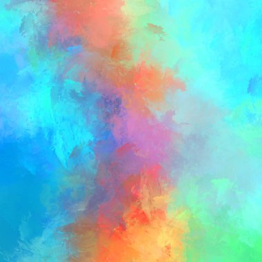 Canlı fırça darbeleriyle boyanmış. Renkli desenli resim. Fırçalanmış duvar kağıdını boya.