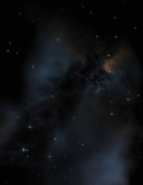 Galaksi uzayındaki yıldız alanı renkli nebula ile. Uzayın derinliklerinin bilim kurgu geçmişi. Ruhsal duvar kağıdı.