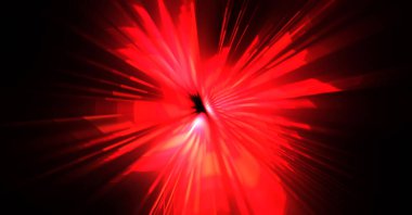 Fütürist mercek patlaması. Parlayan parçacıkları ve çizgileri olan ışık patlaması yıldızı. Güzel soyut ışın arkaplanı.