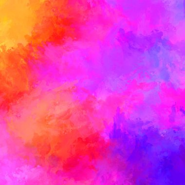 Canlı fırça darbeleriyle boyanmış. Renkli desenli resim. Fırçalanmış duvar kağıdını boya.